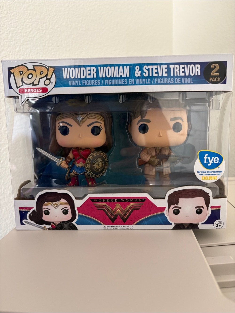 Wonder Woman and Steve Trevor Funko Pops